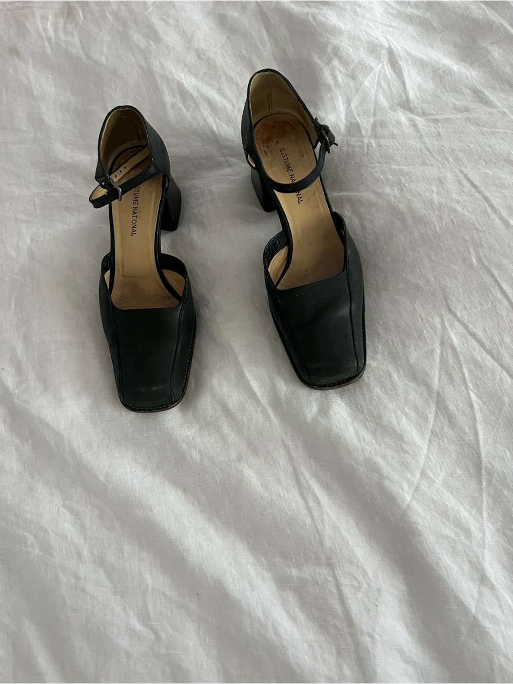 CNC Costume National Black Square-Toe Mary Jane Heels